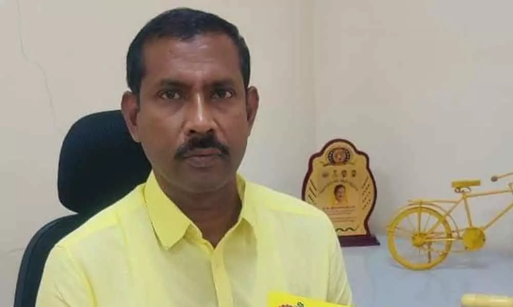TDP Visakhapatnam parliamentary constituency president Palla Srinivasa Rao releasing a letter of proposal for bypolls in Visakhapatnam on Tuesday