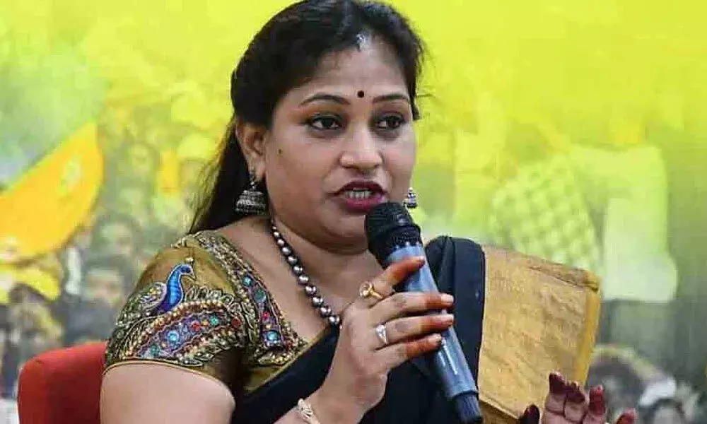Telugu Mahila state president Vangalapudi Anitha
