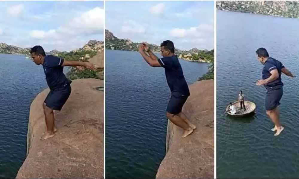 Bengaluru: To promote tourism, Koppal DC dives into Sanapura reservoir; video goes viral