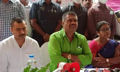 Tourism Minister M Srinivasa Rao at Paderu District Hospital in Visakhapatnam on Wednesday