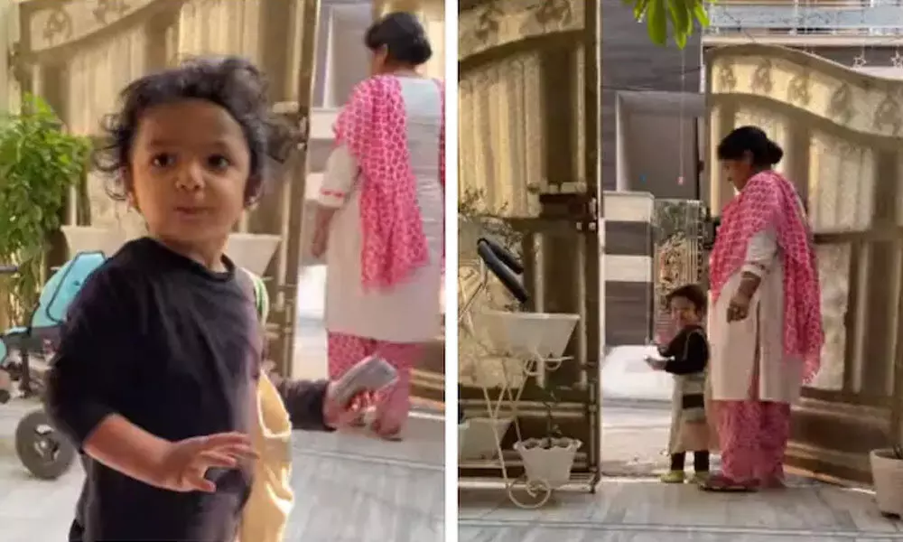 An adorable video of a desi toddler going to shop for vegetables has gone viral online.