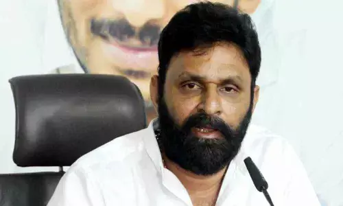 Minister for Civil Supplies Kodali Venkateswara Rao (Nani)  addressing the press conference at YSRCP Central Office in  Tadepalli on Tuesday