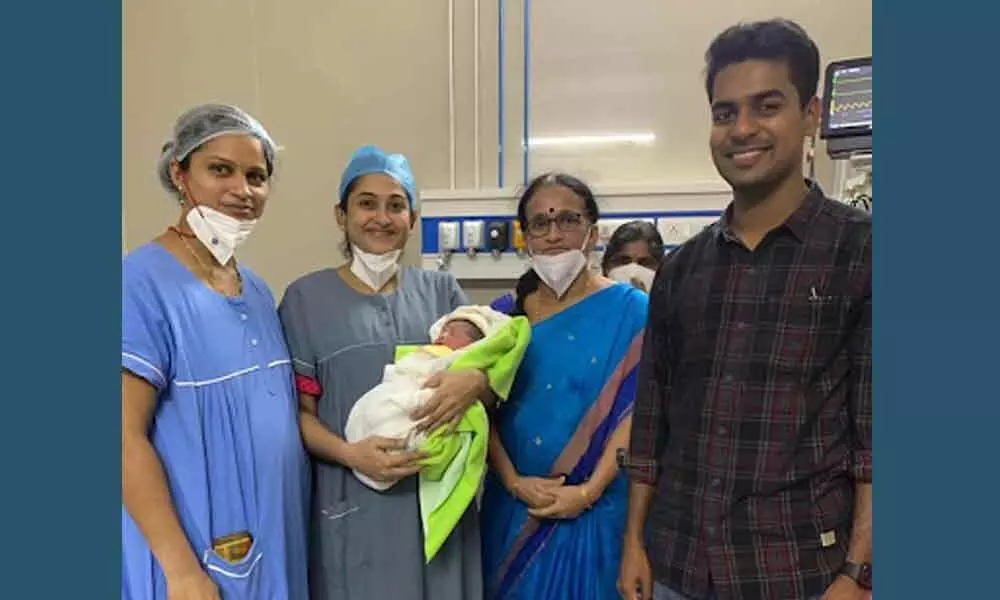 Bhadradri Kothagudem district collectors wife Madhavi gave birth to a baby boy at government area hospital
