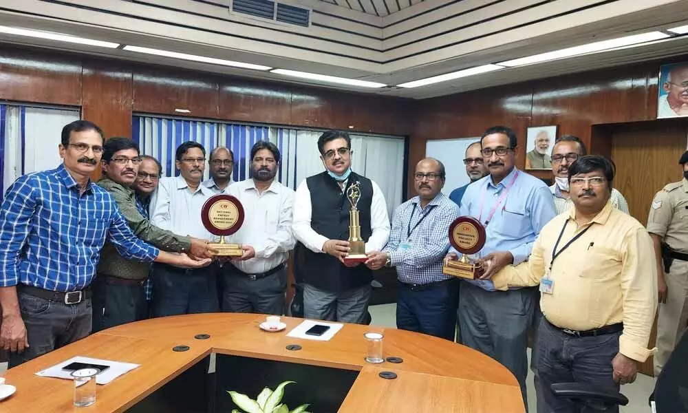 RINL team being felicitated for winning Excellent Energy Efficient Unit Award in Visakhapatnam on Wednesday
