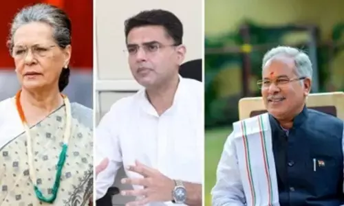 Sonia Gandhi, Sachin Pilot and Bhupesh Baghel