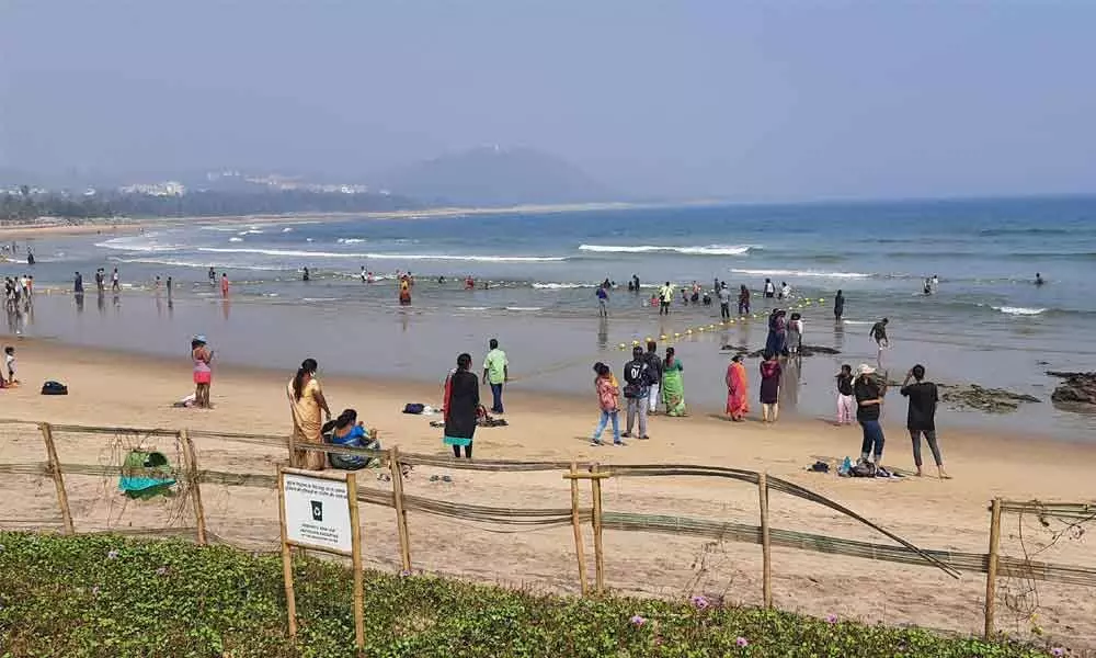 A view of Rushikonda, one of the picnic spots, in Visakhpatnam