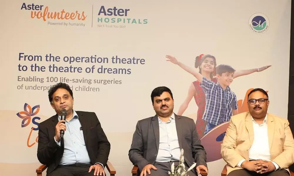 Aster Hospitals to provide free surgeries to 100 poor children