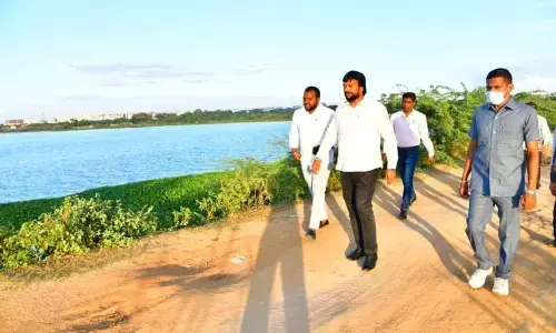 TSTDC chairman Uppala Srinivas Gupta at Fox Sagar lake