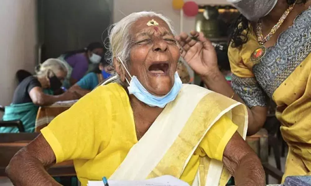 A 104-Year-Old Woman From Kerala Receives 89 Out Of 100 In The Literacy Test Making The State Proud