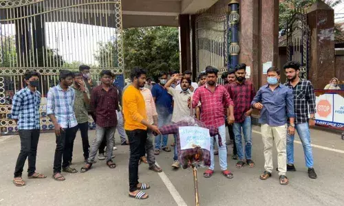 Students protest alleging irregularities in PhD admissions