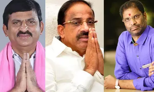 Ponguleti Srinivas Reddy, Tummala Nageswara Rao and Vaddiraju Ravichadra (Gayatri Ravi)
