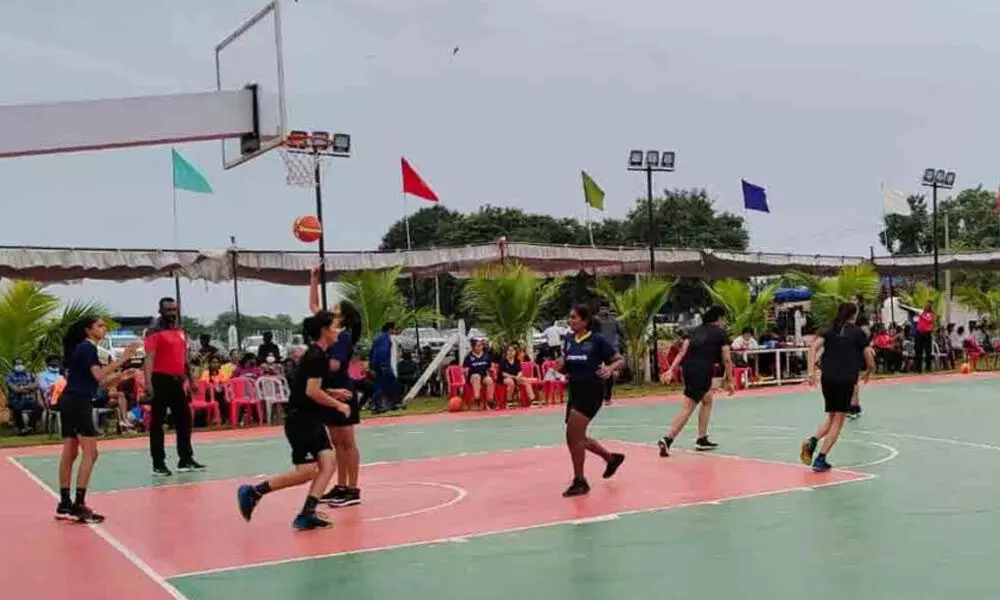 Inter-district basket ball competition begins at Jogulamba-Gadwal