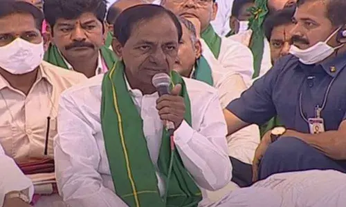 TRS launched Mahadharna at Dharna Chowk in Indira Park in Hyderabad