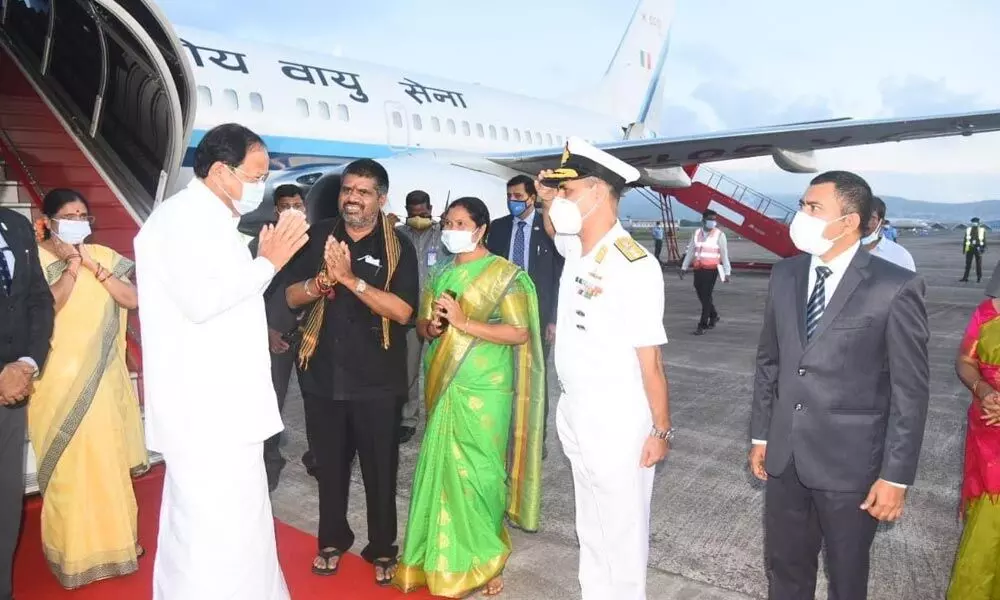 Vice-President Venkaiah Naidu arrives in Vizag on 4-day visit
