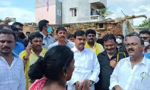 Deputy Chief Minister Amzath Basha interacting with villagers in Pulapothuru village on Sunday