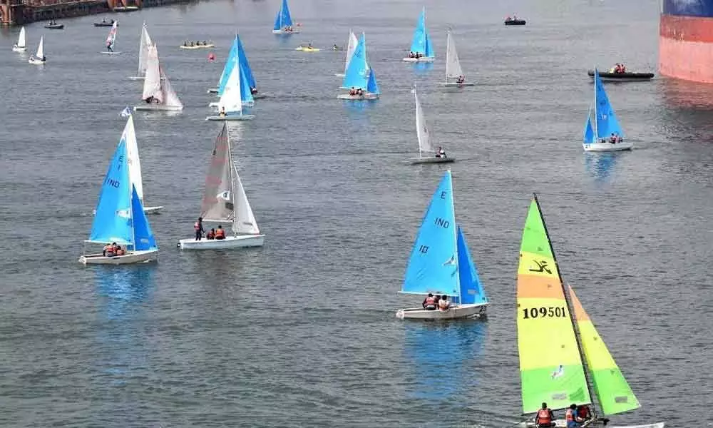 As part of the ongoing SwarnimVijay Varsh’ celebrations, a ‘Parade of Sails’ is organised by Eastern Naval Command in Visakhapatnam on Wednesday
