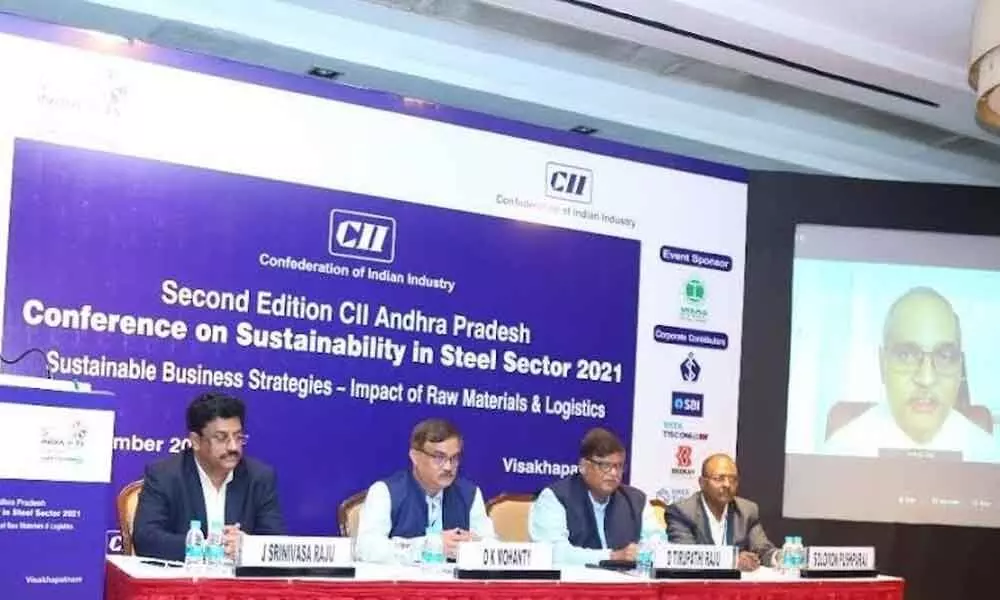 CII team at the second edition of conference on sustainability in steel sector 2021 hosted by Confederation of Indian Industry in Visakhapatnam on Wednesday