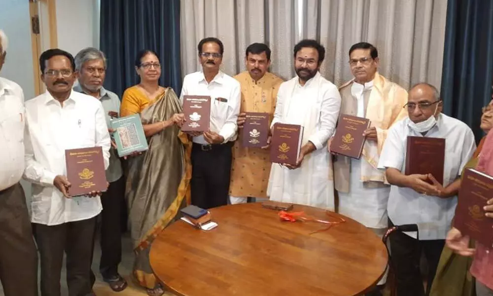 Kishan Reddy launches book on Telugu inscriptions