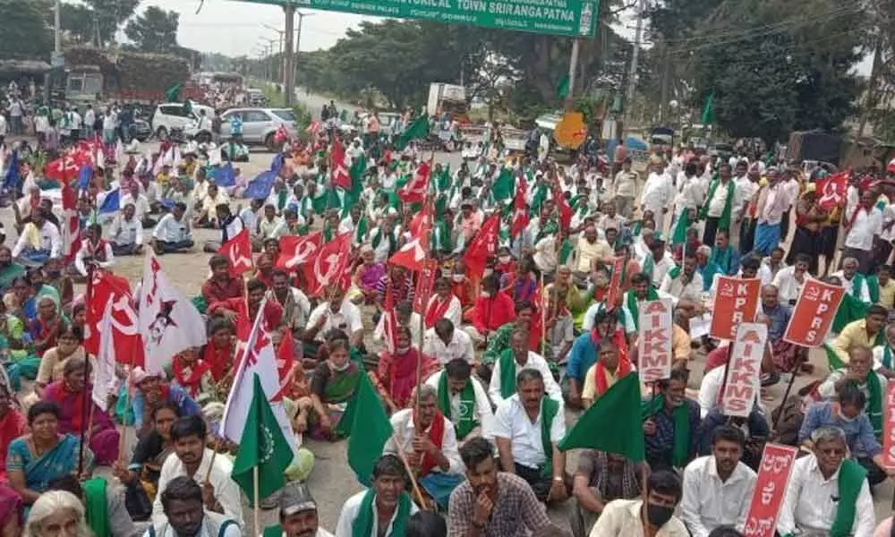 Hundreds join farmers’ protest anniversary