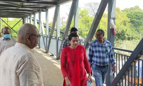 GHMC Zonal Commissioner for Kukatpally zone V Mamatha along with Deputy Commissioner