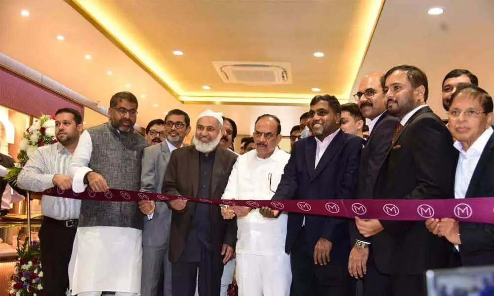 Home Minister Mohammed Mahmood Ali inaugurating Malabar Gold & Diamonds showroom at Somajiguda in Hyderabad on Saturday