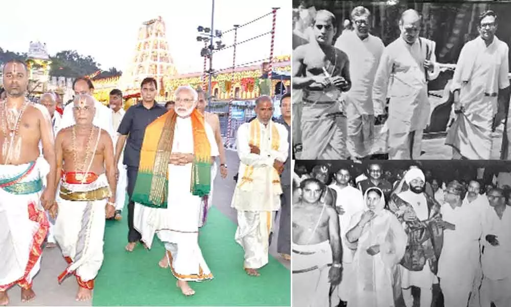 With Prime Minister Narendra Modi; Dollar Seshadri with former Prime Minister P V Narasimha Rao; With Giani Zail Singh