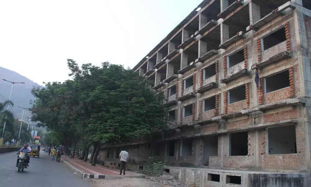 The incomplete hotel building of APTDC near Alipiri in Tirupati