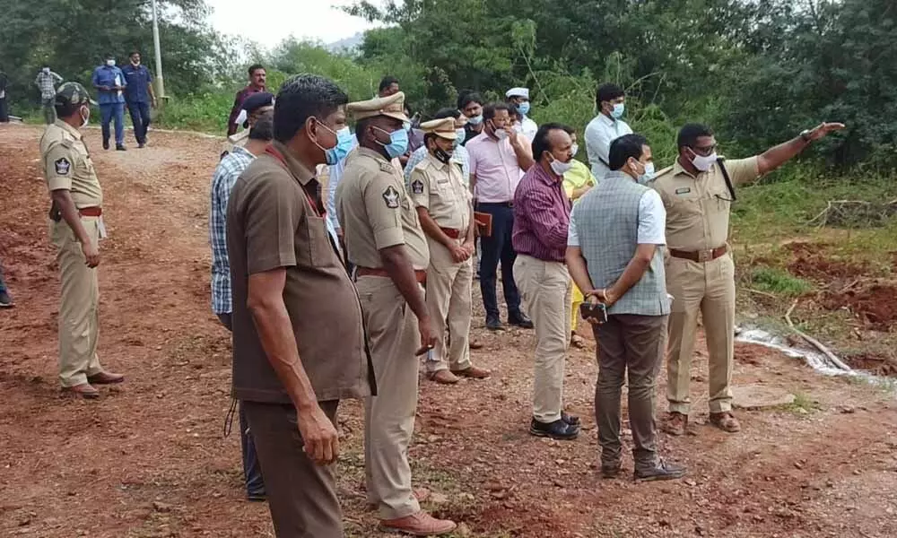 District Collector V Vijaya Rama Raju inspecting arrangements for the Chief Minister Y S Jagan Mohan Reddy’s visit to Annamayya project in Rajampet mandal on Wednesday