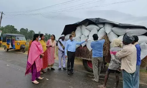 Joint Collector G C Kishore interacting with farmers Chollangipeta village  in Vizianagaram on Friday