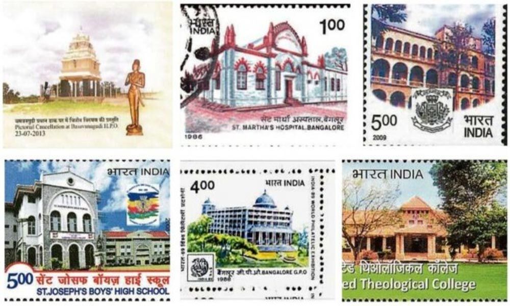 Stamps Providing The Cosmopolitian Nature Of Bengaluru's Heritage