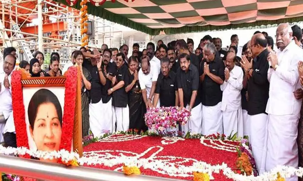 AIADMK pays tributes to Jayalalithaa on 5th death anniversary