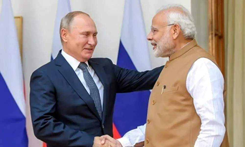 Russian President Vladimir Putin and Prime Minister Narendra Modi