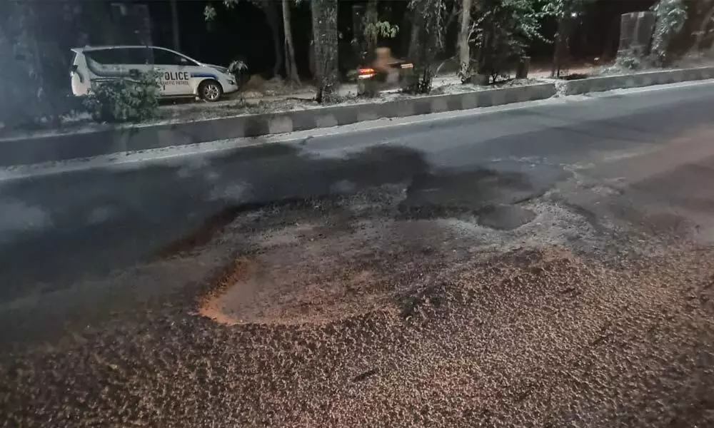 Pothole-ridden roads remain a bane for Pragathi Nagar