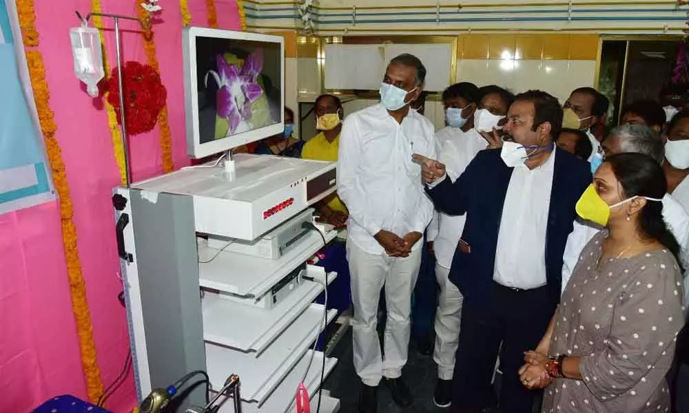 Health Minister T Harish Rao on Tuesday inaugurated medical equipment worth Rs 12 crore at NIMS