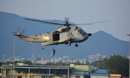 Anti hijack exercise carried out at Visakhapatnam Airport by INS Dega on Tuesday