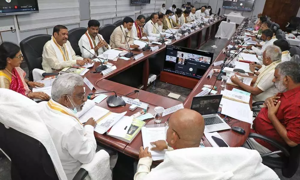 TTD chairman YV Subba Reddy chairs the Trust Borad meeting at Annamaya Bhavan at Tirumala on Saturday