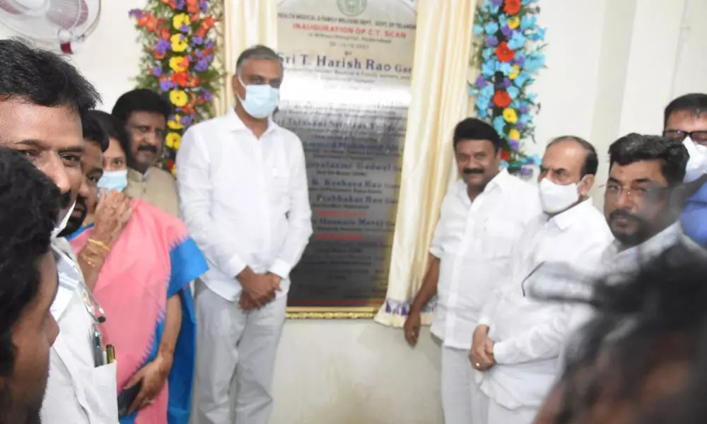 Finance and Health Minister T Harish Rao on Monday inaugurated the new CT scan and neonatal skill lab facilities.