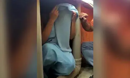 The dancers were hidden inside a secret basement behind a make-up room, officials said.