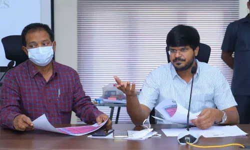 Dist Collector VP Gautham explaining the arrangements for MLC elections