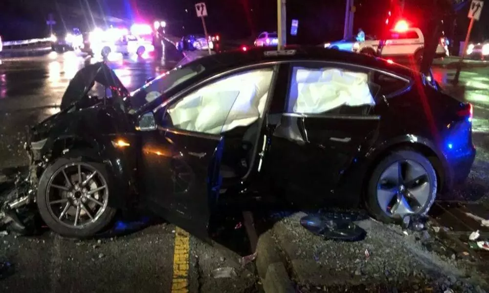Major crash led to suspension of its Tesla Model 3 by taxi company