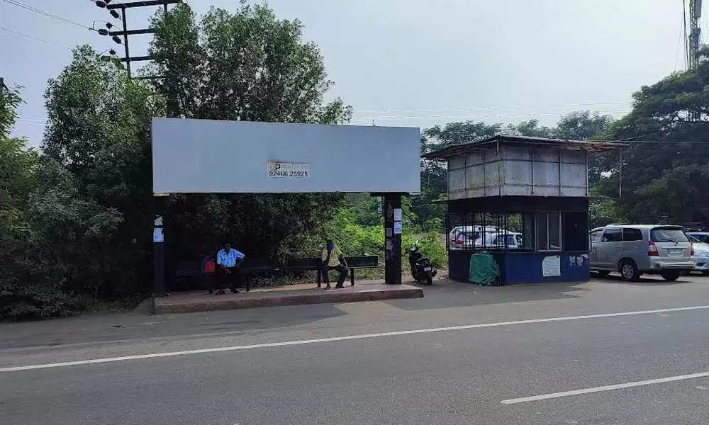 A bus stop where buses do not stop