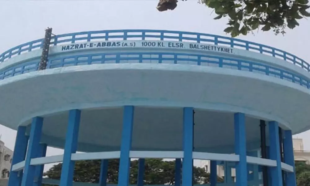A new overhead water tank built under the World Bank aid in Anantapur