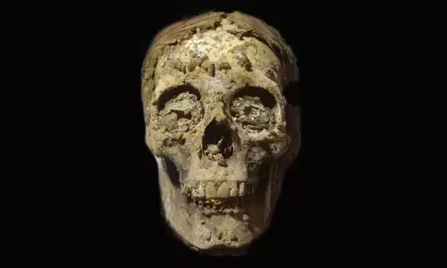 The ancient Egyptian mans skull and jawbone still contained the gold-foil tongue.