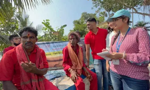 GITAM students interacting with the locals at Tagarapuvalasa as a part of the ‘Nadi Ko Jano’ programme held in Visakhapatnam
