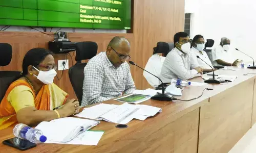 District Collector Chakradhar Babu addressing the agriculture advisory board meeting in Nellore on Friday