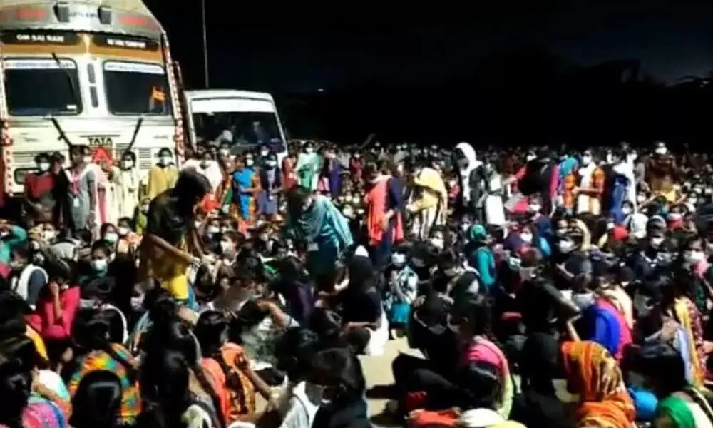 Women workers stage protest, block arterial Tamil Nadu highway