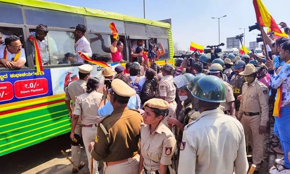 Kannada activists demand ban on MES