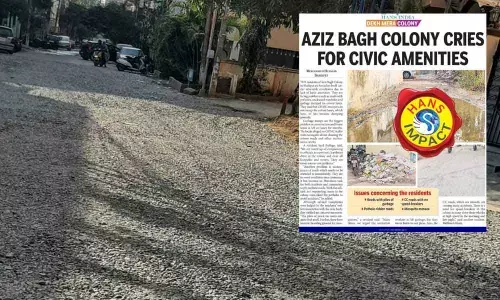 GHMC lays road in Aziz Bagh Colony