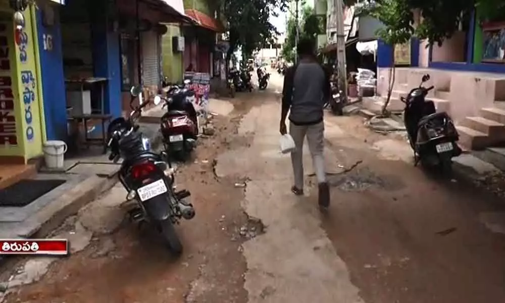 The roads in bad shape due to digging for providing UDS connections in Sathyanarayanapuram