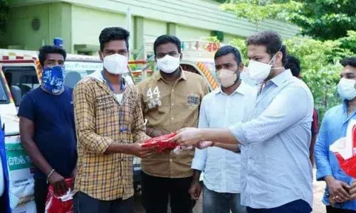 Dr Botcha Sandeep taking social service activities (File picture)